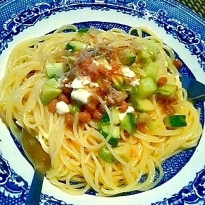 つるんとひんやり 和風納豆アボカドの冷製パスタ レシピ 作り方 By 酔いどれんぬ 楽天レシピ つるんとひんやり 和風納豆アボカドの冷製パスタ レシピ 作り方 By 酔いどれんぬ 楽天レシピ